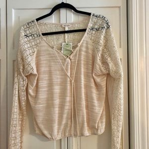 Anthropologie Meadow Rue Cream sweater/shirt sz S
